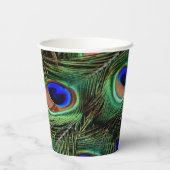 Gobelets En Papier Belles plumes de paon (Verso)