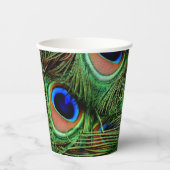 Gobelets En Papier Belles plumes de paon (Recto)