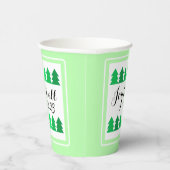 Gobelets En Papier Belles rangées d'arbres de Noël verts Joie Année p (Droite)