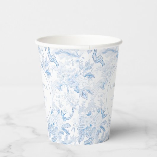 Gobelets En Papier Belles tasses de papier mariage bleu clair (Droite)