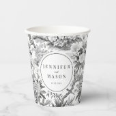 Gobelets En Papier Belles tasses de papier mariage noir blanc (Recto)