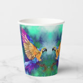 Gobelets En Papier Belles tasses de papier perroquet couleur (Recto)