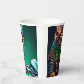 Gobelets En Papier Bengal Chat conduire vélo St. Patrick's Day (Droite)