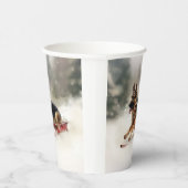 Gobelets En Papier Berger allemand neige de Noël hiver (Droite)