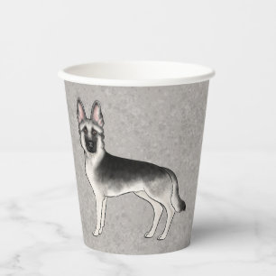 Gobelets En Papier Berger Allemand Silver Sable Chien de Dessin Animé