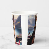 Gobelets En Papier Berger allemand sur une pagaie : une aventure Pitt (Droite)