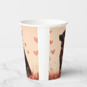 Gobelets En Papier Berger anatolien avec Rose - Saint-Valentin (Droite)