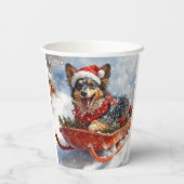 Gobelets En Papier Berger belge en luge Laisser neiger Noël (Verso)