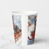 Gobelets En Papier Berger belge en luge Laisser neiger Noël (Droite)