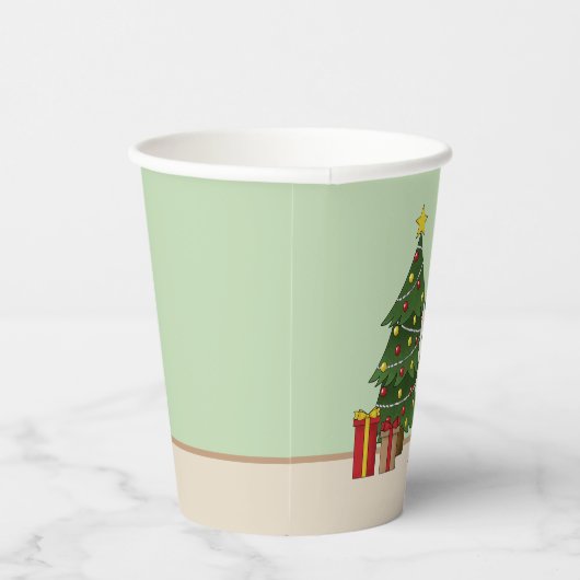 Gobelets En Papier Berger suisse blanc GSD Chien vert arbre de Noël (Droite)