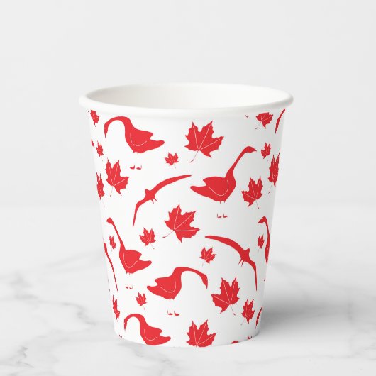 Gobelets En Papier Bernaches du Canada et Feuilles de l'érable - drap (Recto)