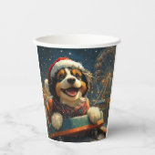 Gobelets En Papier Bernedoodle Roller Dessous de verre Noël (Recto)