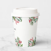 Gobelets En Papier Berries d'hiver Pine Cône Mariage de verdure (Gauche)