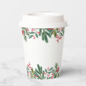 Gobelets En Papier Berries d'hiver Pine Cône Mariage de verdure (Verso)