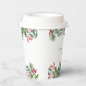 Gobelets En Papier Berries d'hiver Pine Cône Mariage de verdure (Droite)