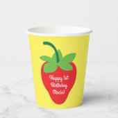 Gobelets En Papier Berry 1er Anniversaire Cute Strawberry Kids (Verso)