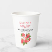 Gobelets En Papier Berry 1er Anniversaire Fraise fraise été (Recto)