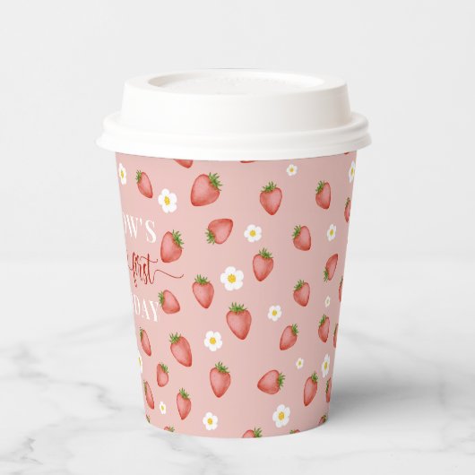 Gobelets En Papier Berry 1er Anniversaire Fraise tasses à thème papie (Gauche)