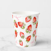 Gobelets En Papier Berry de fraise Coquette Premier anniversaire (Verso)