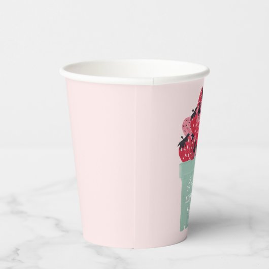 Gobelets En Papier Berry First Birday Party fraise (Droite)