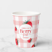Gobelets En Papier Berry First Birthday Strawberry Girl (Verso)