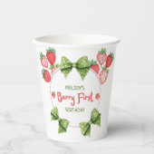 Gobelets En Papier Berry First Birthday Strawberry Party  (Recto)