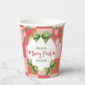 Gobelets En Papier Berry First Birthday Strawberry Party  (Recto)