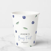 Gobelets En Papier 'Berry First' Blueberry 1er Anniversaire (Recto)