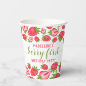 Gobelets En Papier Berry First Strawberry 1er anniversaire Personnali (Verso)