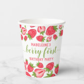 Gobelets En Papier Berry First Strawberry 1er anniversaire Personnali (Recto)