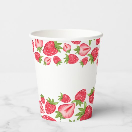 Gobelets En Papier Berry First Strawberry 1er fête d'anniversaire Per (Verso)