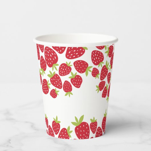 Gobelets En Papier Berry First Strawberry 1er fête d'anniversaire Per (Verso)