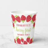 Gobelets En Papier Berry First Strawberry 1er fête d'anniversaire Per (Recto)