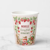 Gobelets En Papier Berry First Strawberry et Bear Anniversaire (Verso)