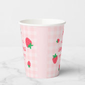 Gobelets En Papier Berry fraise 1ère mignonne Bébé rose Anniversaire (Gauche)