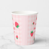 Gobelets En Papier Berry fraise 1ère mignonne Bébé rose Anniversaire (Droite)