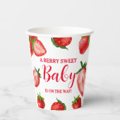 Gobelets En Papier Berry fraise Baby shower sucré Sur le chemin (Recto)