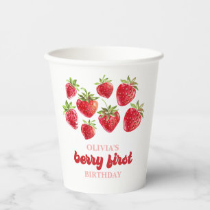 Gobelets En Papier Berry fraise Premier anniversaire