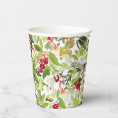 Gobelets En Papier Berry Holly Festive et aquarelle À feuillage persi (Droite)
