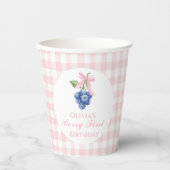 Gobelets En Papier Berry Premier anniversaire Blueberry Bow rose En v (Recto)