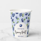 Gobelets En Papier Berry premier anniversaire de enfant de bleuets (Verso)