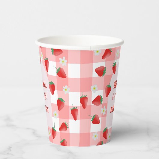 Gobelets En Papier Berry Premier Anniversaire fraise Premier 1er Bien (Droite)