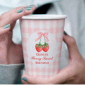 Gobelets En Papier Berry Sweet anniversaire Pink Bow En vichy