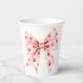 Gobelets En Papier Berry Sweet Baby shower Coquette Bow (Recto)