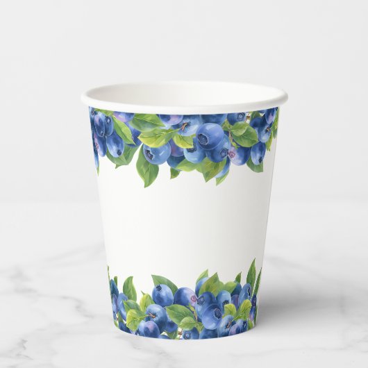 Gobelets En Papier Berry Sweet Blueberry Thème Anniversaire (Verso)