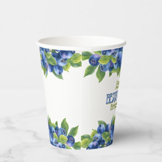 Gobelets En Papier Berry Sweet Blueberry Thème Anniversaire (Droite)