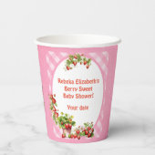 Gobelets En Papier Berry Sweet En vichy Baby shower rose (Verso)