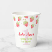 Gobelets En Papier Berry Sweet fraise Baies rouges Anniversaire (Verso)