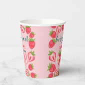 Gobelets En Papier Berry Sweet Strawberry Baby 1er anniversaire fête (Gauche)