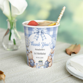 Gobelets En Papier Berry Sweet Watercolor Blueberry fête d'anniversai